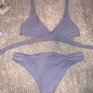 L*space wrap bathing suit with macabre back